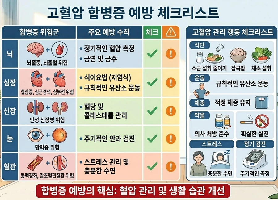 고혈압 합병증 예방 체크리스트 이미지