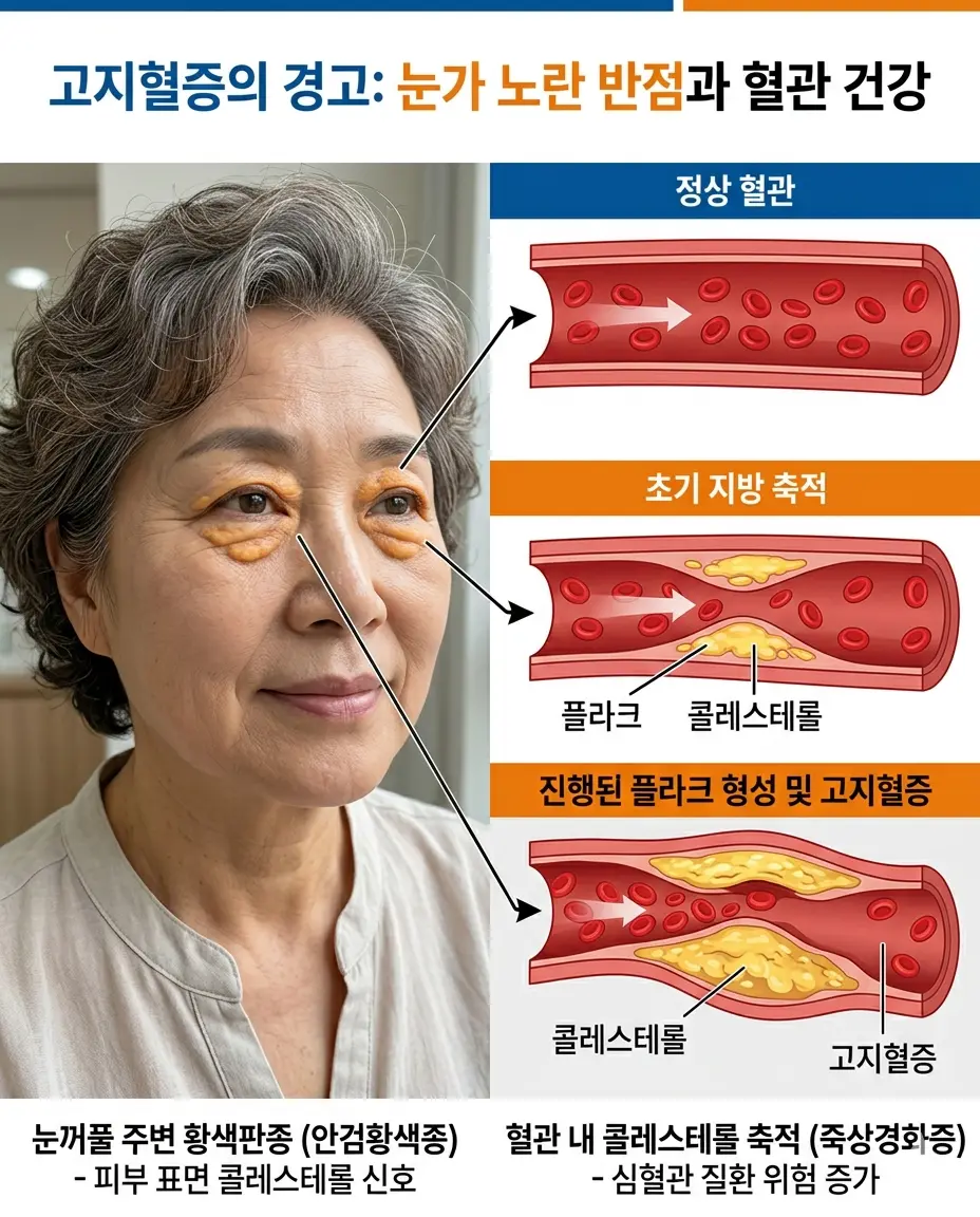 고지혈증 초기증상 신호인 눈꺼풀 황색판종 모습