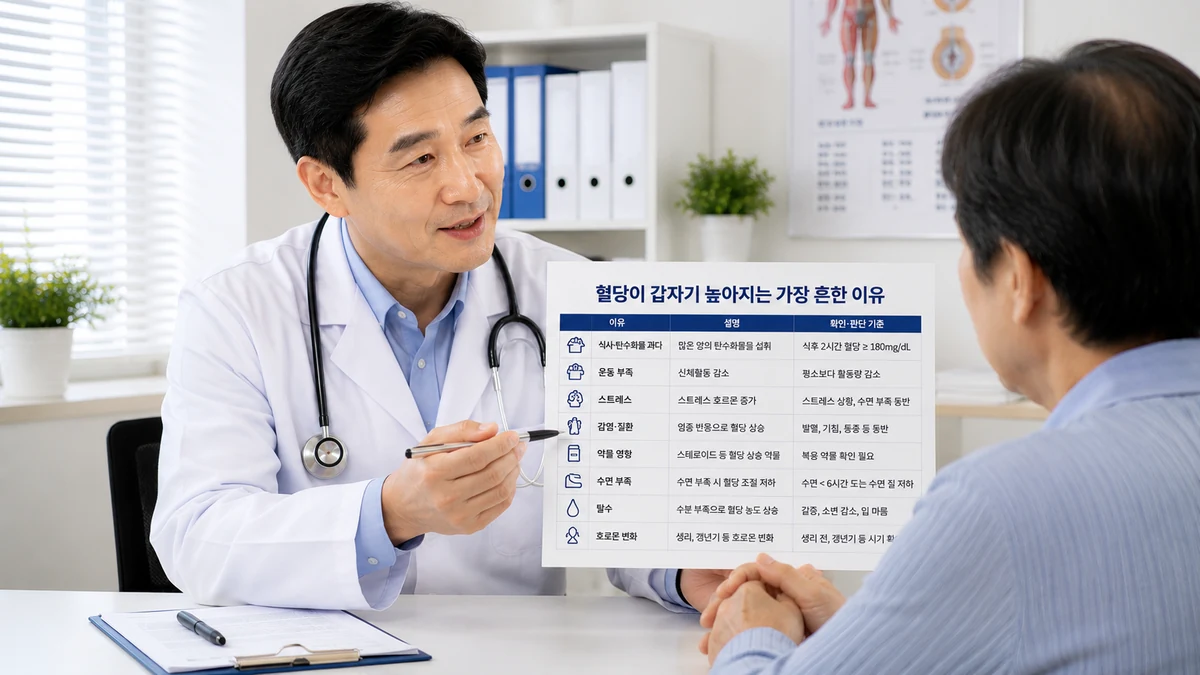 혈당이 갑자기 높아지는 가장 흔한 이유는 무엇일까? 판단 기준표