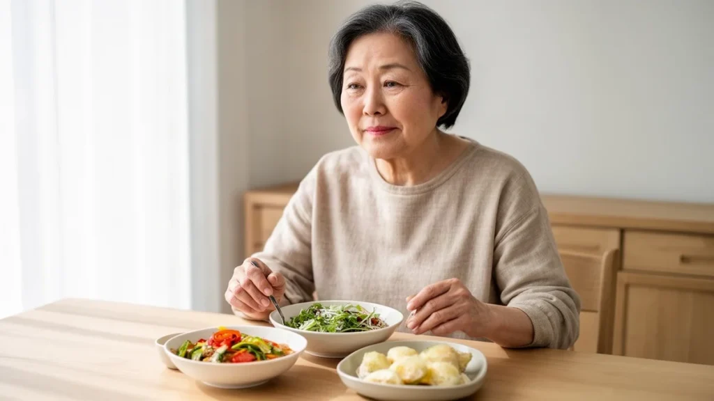 당뇨 관련 건강한 식단이 놓인 식탁