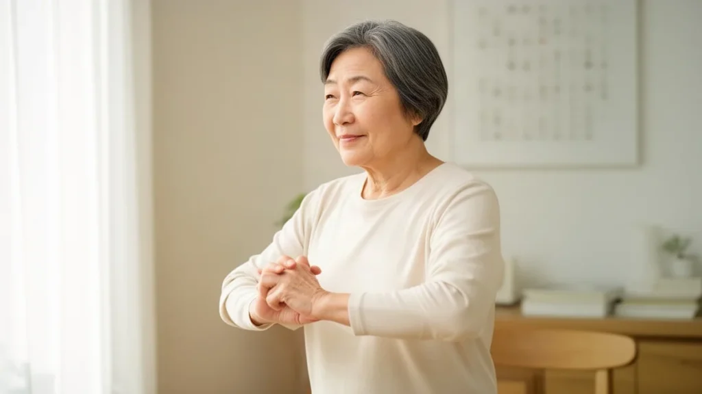 고지혈증 관련 아침 건강관리 일상을 준비하는 50~60대 성인